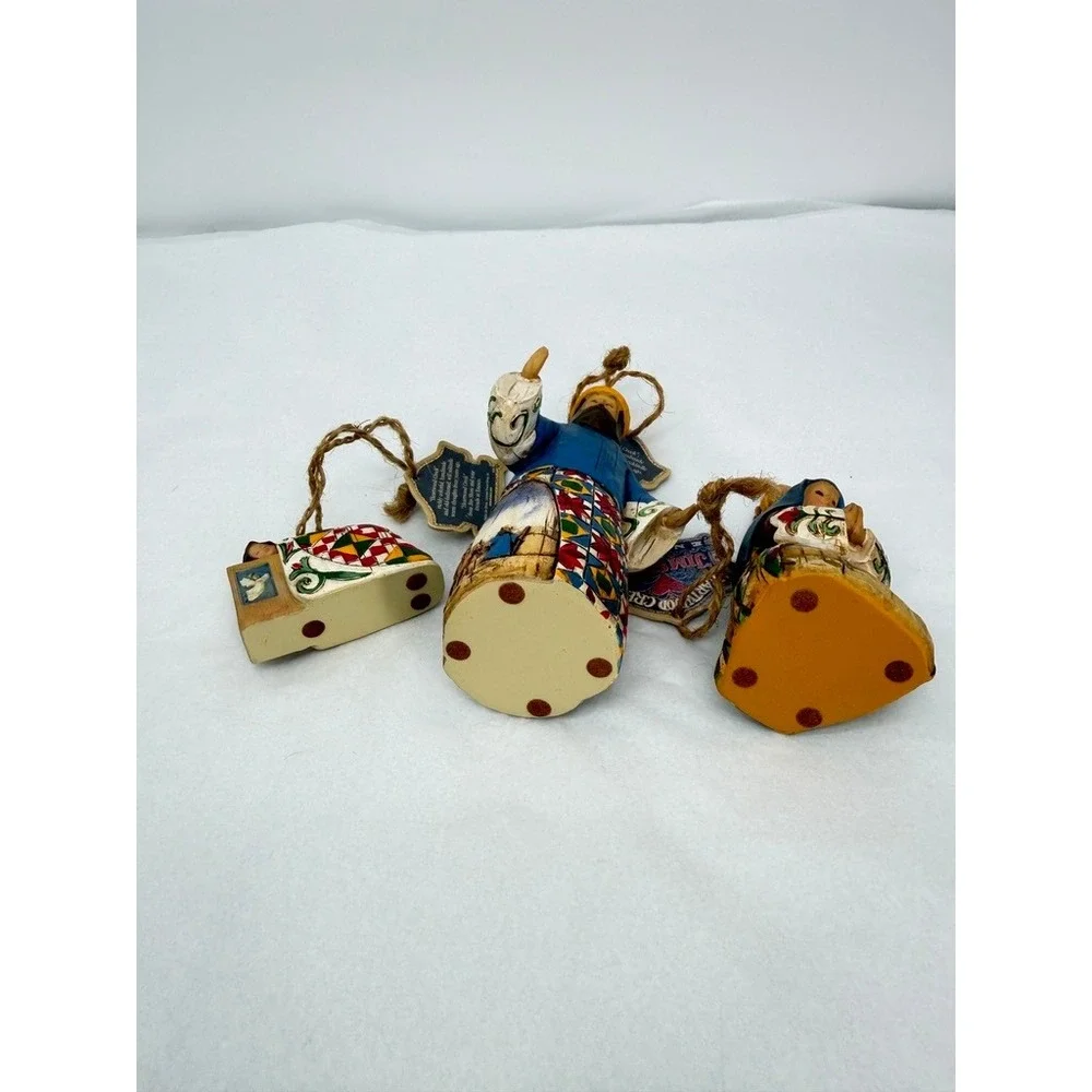 Jim Shore Heartwood Creek Nativity Ornament Set 3 Piece 'Joy to The World' XMAS